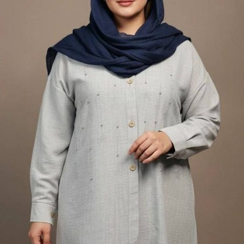 مانتو جلو دکمه کد 136063 - خرید مانتو زنانه عمده