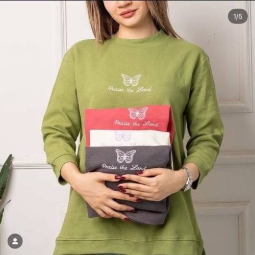 بلوز آستین ۳ربع کد 137258 - خرید بلوز تک زنانه عمده