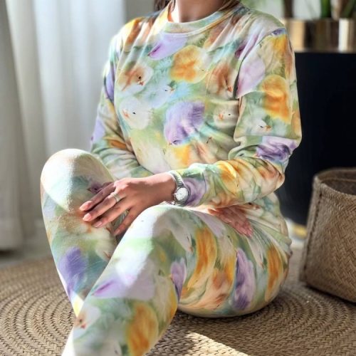 ست بلوز شلوار ۳بعدی کد 137425 - خرید ست بلوز شلوار زنانه عمده