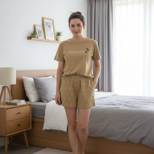 ست کراپ شورتک میکی کد 137491 - خرید ست تاب شلوارک زنانه عمده