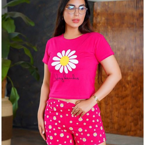 ست کراپ شورتک کد 137562 - خرید ست تاب شلوارک زنانه عمده