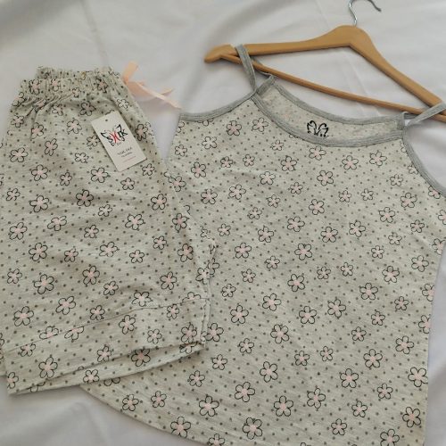 تاپ و شلوارک نخی کد 142068 - خرید ست تاب شلوارک زنانه عمده