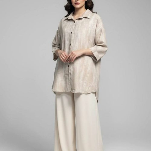 مانتو پری جلو دکمه آستین پاکتی کد 134274 - خرید مانتو زنانه عمده