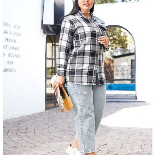 فروش عمده مانتو شگت چهار خونه جلو جیب کد 133098