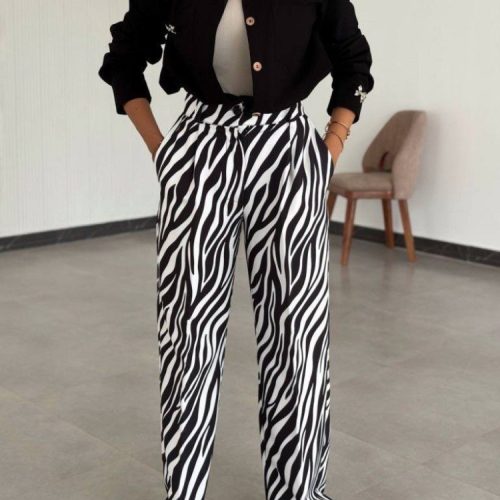 فروش عمده شلوار نیم بگ طرح دار کد 133104