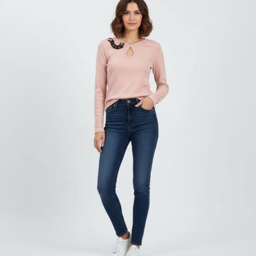 بلوز آستین دار اشکی کد 135023 - خرید بلوز تک زنانه عمده