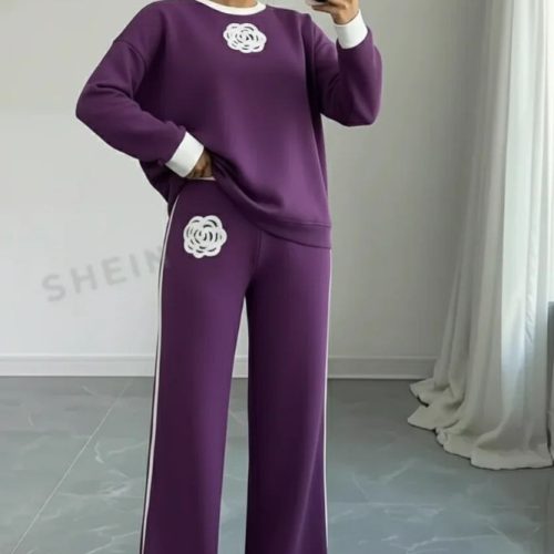 بلوز و شلوار چاپ پفک شلوار بگ تمام کد 135044 - خرید ست بلوز شلوار زنانه عمده