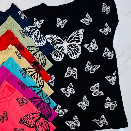 تیشگشزت پروانه و نگین. کد 135071 - خرید تاپ و تیشرت زنانه عمده