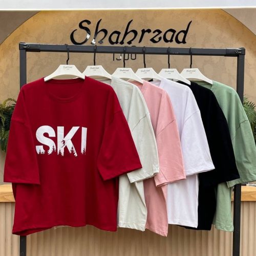 لانگ باکسی چاپ دار کد 135075 - خرید تاپ و تیشرت زنانه عمده