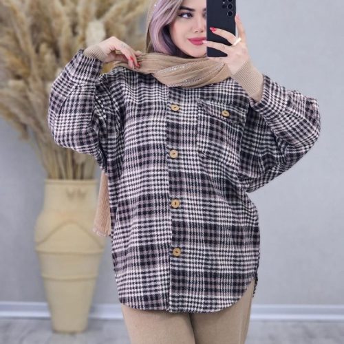 مانتو شومیز ۴ خونه کد 135143 - خرید مانتو زنانه عمده