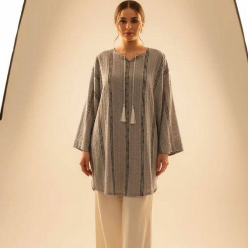 تونیک یقه کوبای سنتی کد 135723 - خرید تونیک زنانه عمده