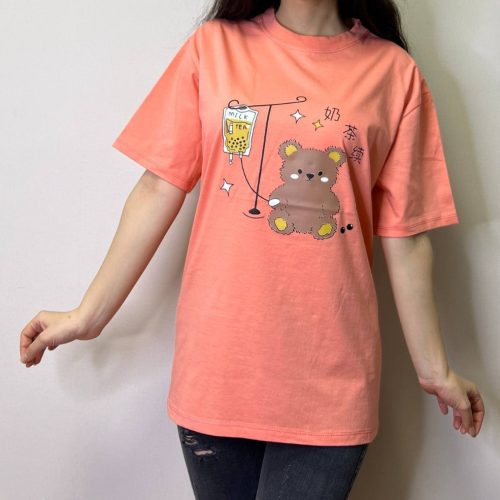 نیم لانگ چاپ تدی کد 135805 - خرید تاپ و تیشرت زنانه عمده