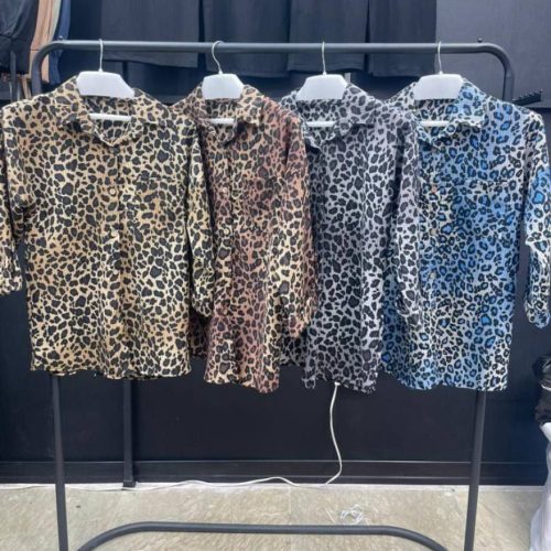 شومیز مانتو پلنگی شیک کد 135809 - خرید مانتو زنانه عمده