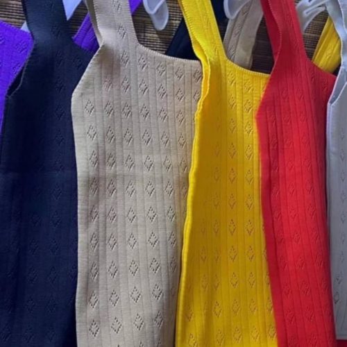 تاپ بافت لوزی کد 135853 - خرید تاپ و تیشرت زنانه عمده