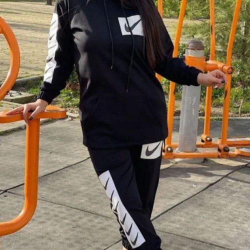 ست هودی و شلوار نایک کد 135880 - خرید کاپشن و هودی زنانه عمده
