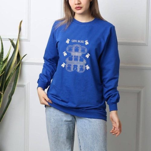 بلوز دورس چاپ خرس کد 135888 - خرید بلوز تک زنانه عمده