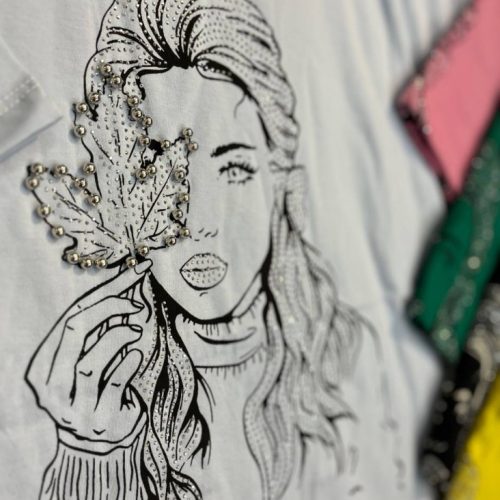 باکسی نگین مروارید دختر کد 135907 - خرید تاپ و تیشرت زنانه عمده