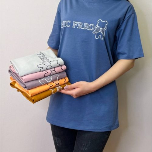 نیم لانگ چاپ و نگین کد 135974 - خرید تاپ و تیشرت زنانه عمده