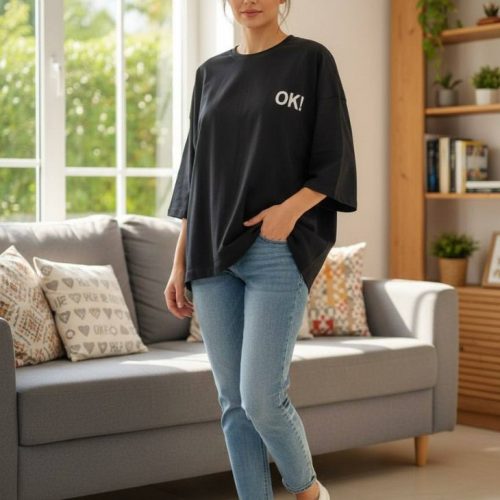 باکسی آستین دار OK کد 138726 - خرید بلوز تک زنانه عمده