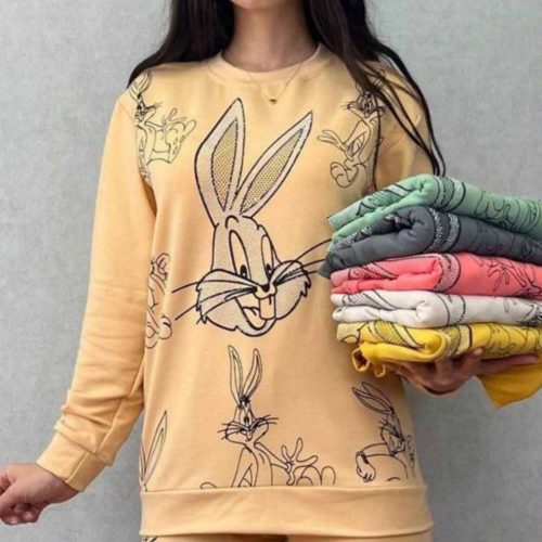 ست اسپرت خرگوش کد 139838 - خرید ست بلوز شلوار زنانه عمده