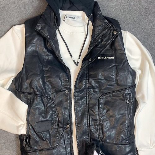 پافر چرم خارجی درجه یک کد 137287 - خرید هودی مردانه عمده