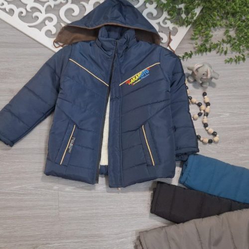 فروش عمده کاپشن پسرانه مغز دوزی داخل خز دار کد 132499