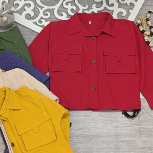 فروش عمده کت کراپ دخترانه جیب پاکتی ۲۶۲۵۰۰ کد 132711