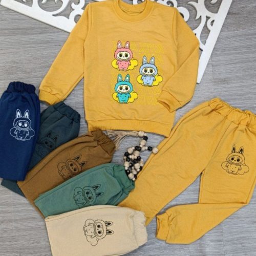 بلوز شلوار اسپورت دخترانه و پسرانه کد 135215 - خرید ست بلوز شلوار پسرانه عمده