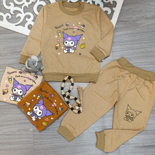 بلوز شلوار دخترانه کرومی کد 135220 - خرید ست بلوز شلوار دخترانه عمده