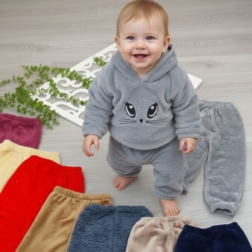 هودی شلوار اسپورت دخترانه و پسرانه کد 135784 - خرید ست هودی شلوار پسرانه عمده