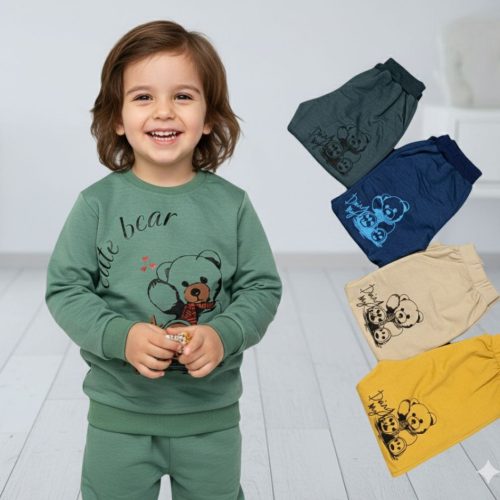 بلوز شلوار تدی پسرانه کد 135785 - خرید ست بلوز شلوار پسرانه عمده