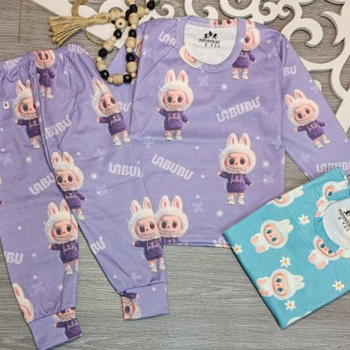 نوزادی بلوز شلوار لابابو کد 136094 - خرید ست بلوز شلوار پسرانه عمده