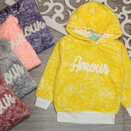 هودی تک دخترانه پولیشی گلدوزی کد 136096 - خرید کاپشن و هودی دخترانه عمده