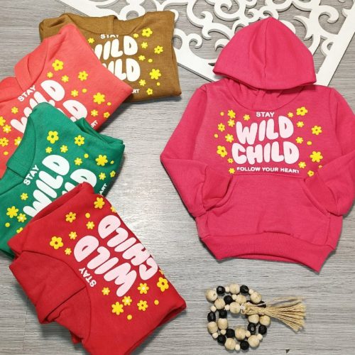 هودی تک دخترانه داخل کرک دار کد 136523 - خرید کاپشن و هودی دخترانه عمده