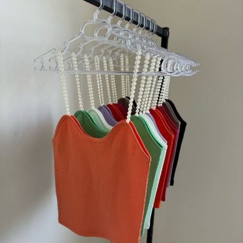 کراپ تاپ بندمروارید کد 136414 - خرید تاپ و تیشرت زنانه عمده