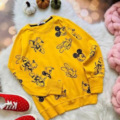 بلوزدورس چاپ میکی کد 136488 - خرید بلوز تک زنانه عمده