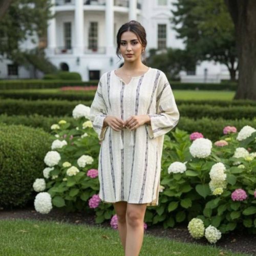 تونیک یقه کوبایی سنتی کد 136547 - خرید تونیک زنانه عمده