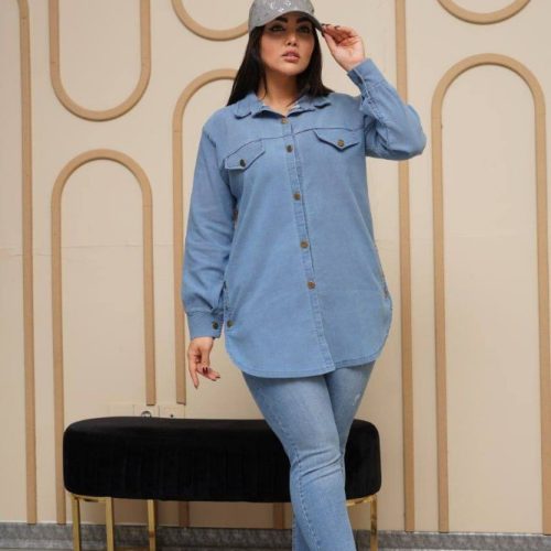 مانتوپایین حلالبغل دکمه کد 136610 - خرید مانتو زنانه عمده