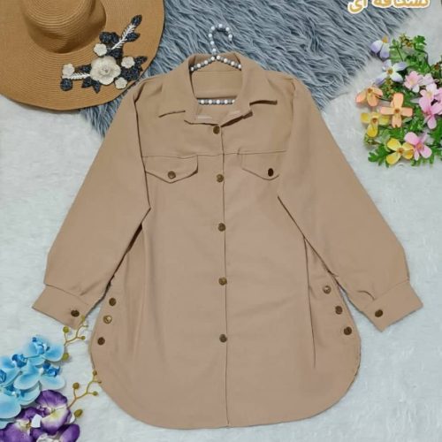 مانتوبغل دکمه قاپ کد 136614 - خرید مانتو زنانه عمده