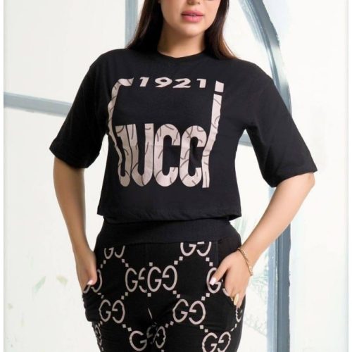 ست کراپ شورتک گوجی کد 137431 - خرید ست تاب شلوارک زنانه عمده