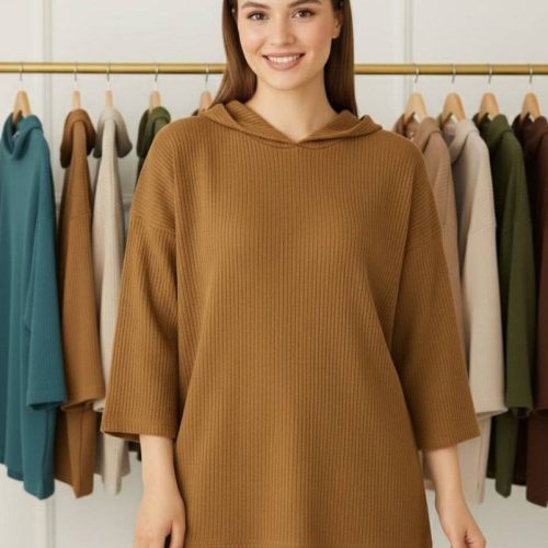 هودی کبریتی قواره کش کد 137567 - خرید کاپشن و هودی زنانه عمده