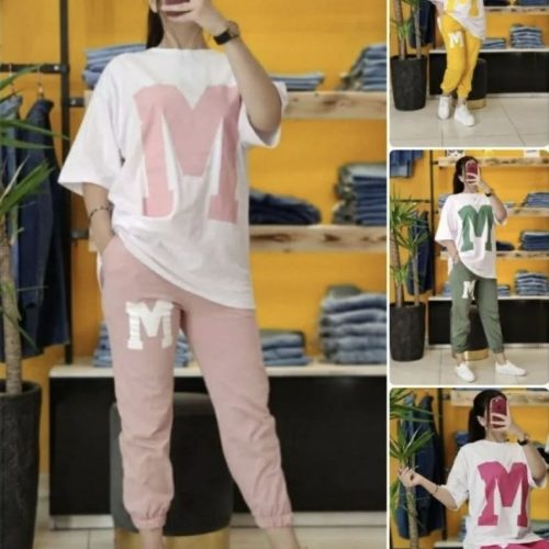 ست تیشرت شلوارM کد 139598 - خرید ست تیشرت شلوار زنانه عمده