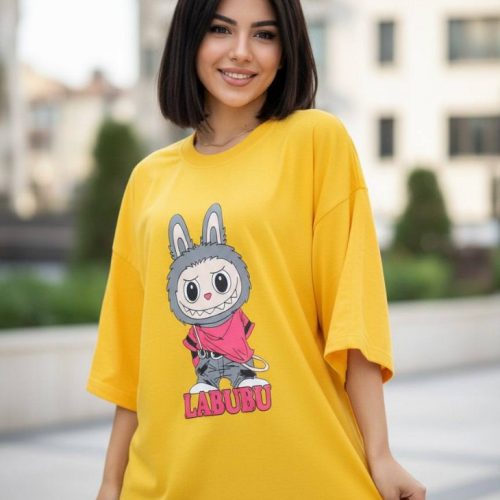 تیشرت چاپ لبوبو لانگ کد 136861 - خرید تاپ و تیشرت زنانه عمده