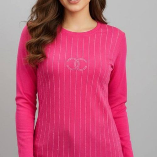 بلوز آستین بلند نگین دار کد 136875 - خرید بلوز تک زنانه عمده