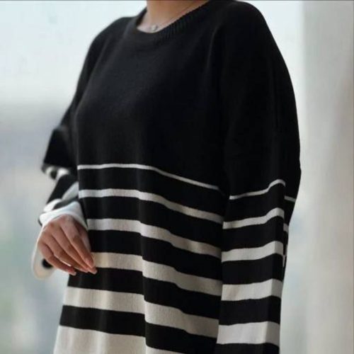 بلوز بافت خطی کد 136904 - خرید بلوز تک زنانه عمده