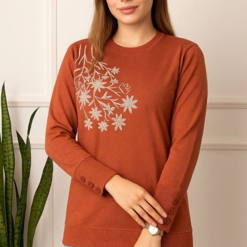 بلوز سینه چاپ استین سه دکمه کد 136992 - خرید بلوز تک زنانه عمده