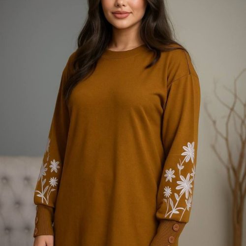 بلوز آستین بلند استین سه دکمه چاپ دار کد 136993 - خرید بلوز تک زنانه عمده