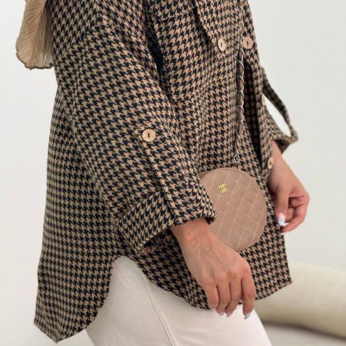 مانتو جیب صلیبی کد 137102 - خرید مانتو زنانه عمده