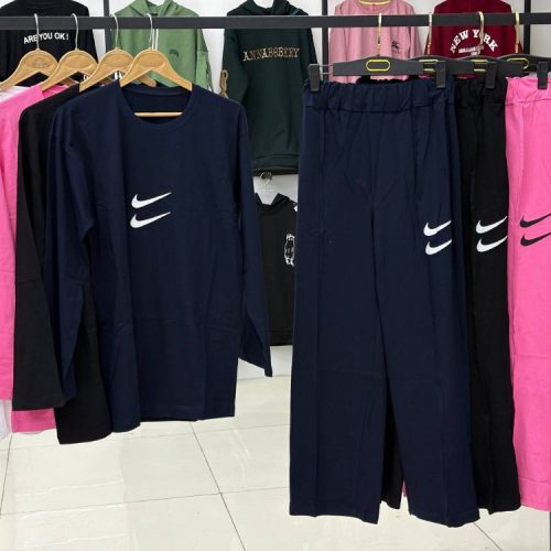 ست دو نایک کد 137111 - خرید ست تیشرت شلوار زنانه عمده