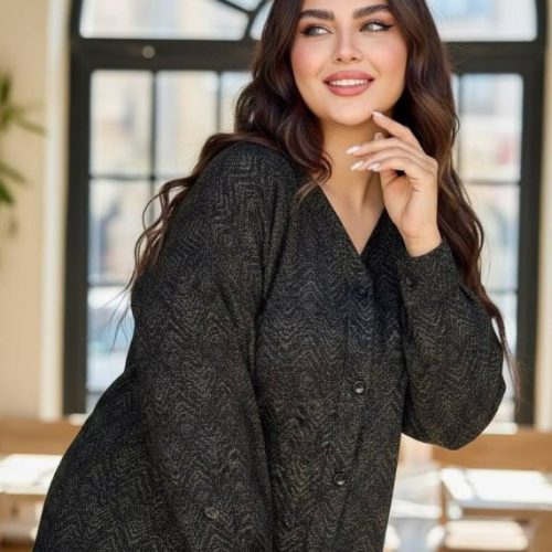 شومیز پاییزه یقه وی کد 137129 - خرید مانتو زنانه عمده